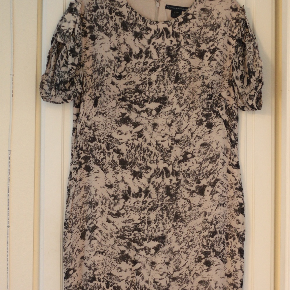 French Connection Blush Pink & Black Shift Dress